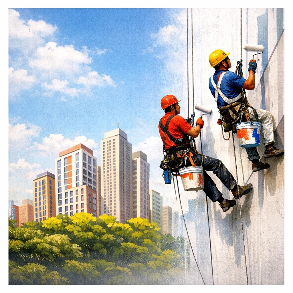 Professional painter at work